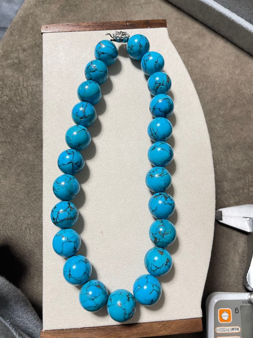 アクセサリー大颗ターコイズネックレス 、約18mm重约166.5g