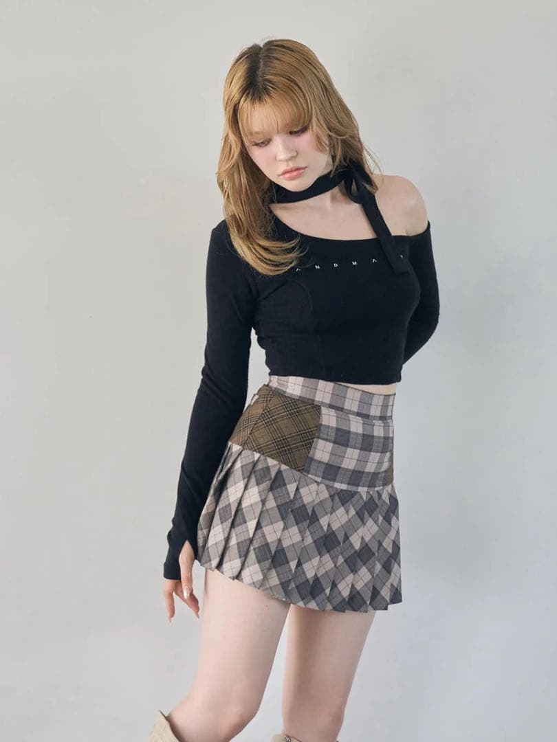 スカート ANDMARY Coco check pleats skirt