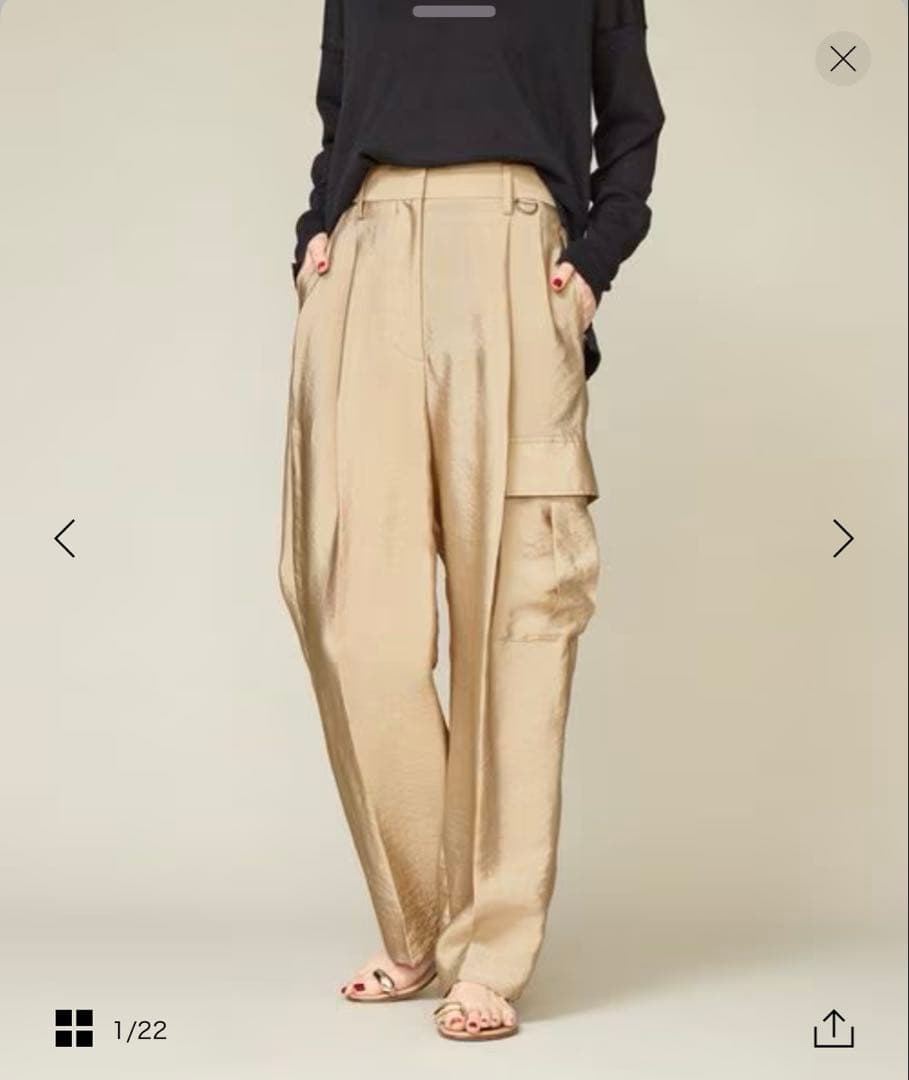 【CONTE】サテンカーゴパンツ　サイズ36