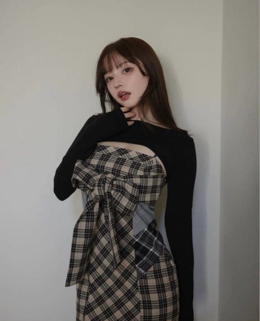 ワンピース ANDMARY juni check dress beige S