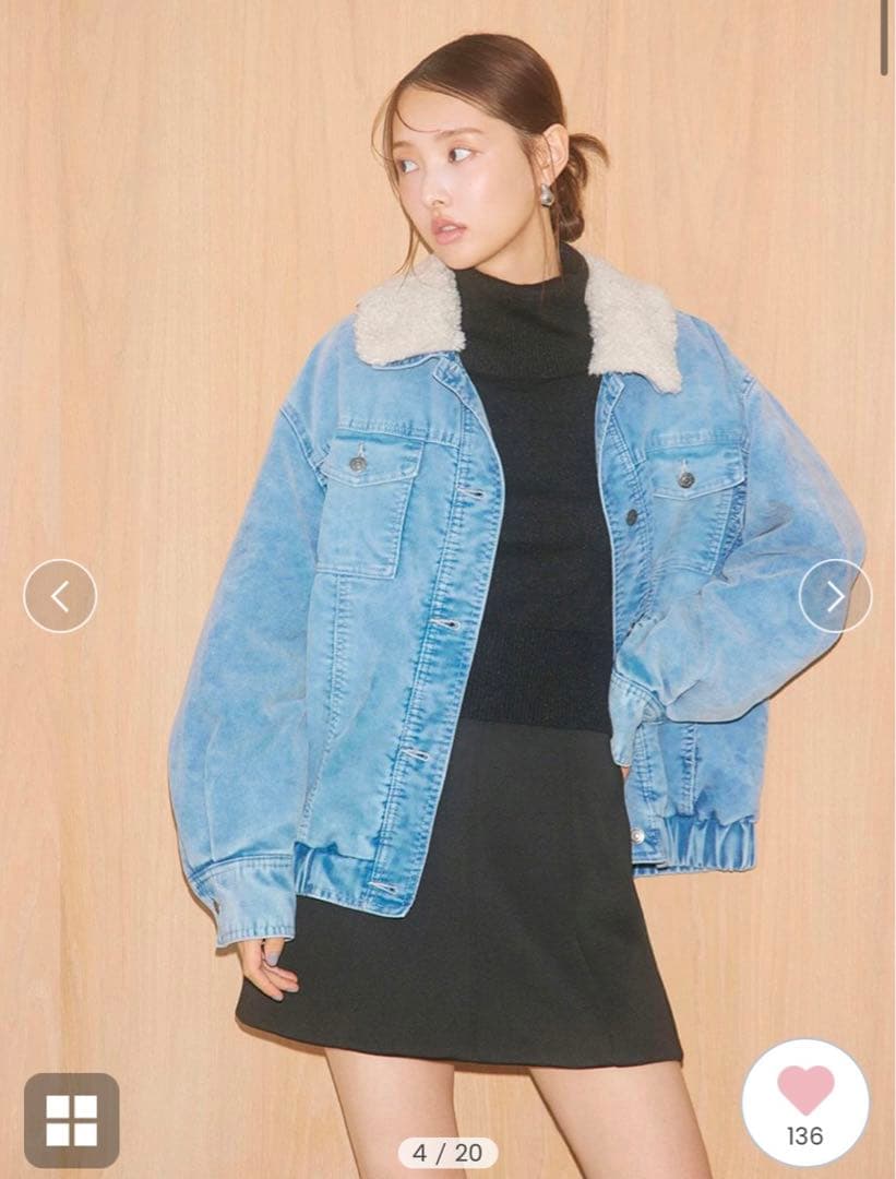 snidel 衿ボアコーデュロイブルゾン