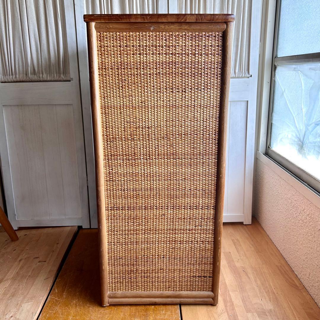 ラタン 籐　箪笥　タンス　5段　アジア