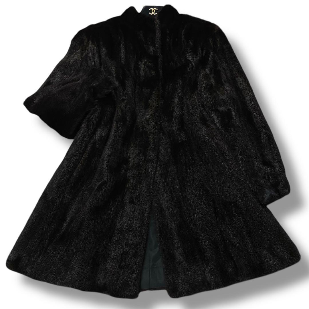 【美品】Fiancesse ミンクファーコート 毛皮 ブラウン 11 毛並み◎