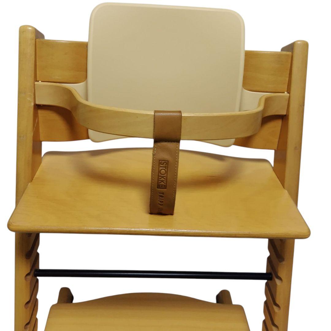 STOKKE トリップトラップ ナチュラル シリアル3 木製バー レザーベルト