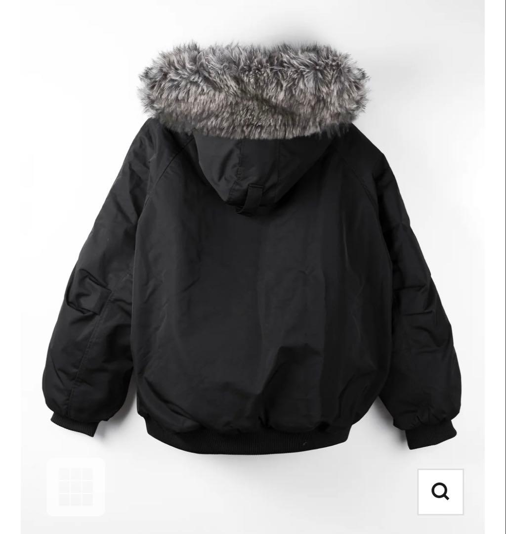 ミームセレクト　 フェイクファーフーディビッグダウンジャケット