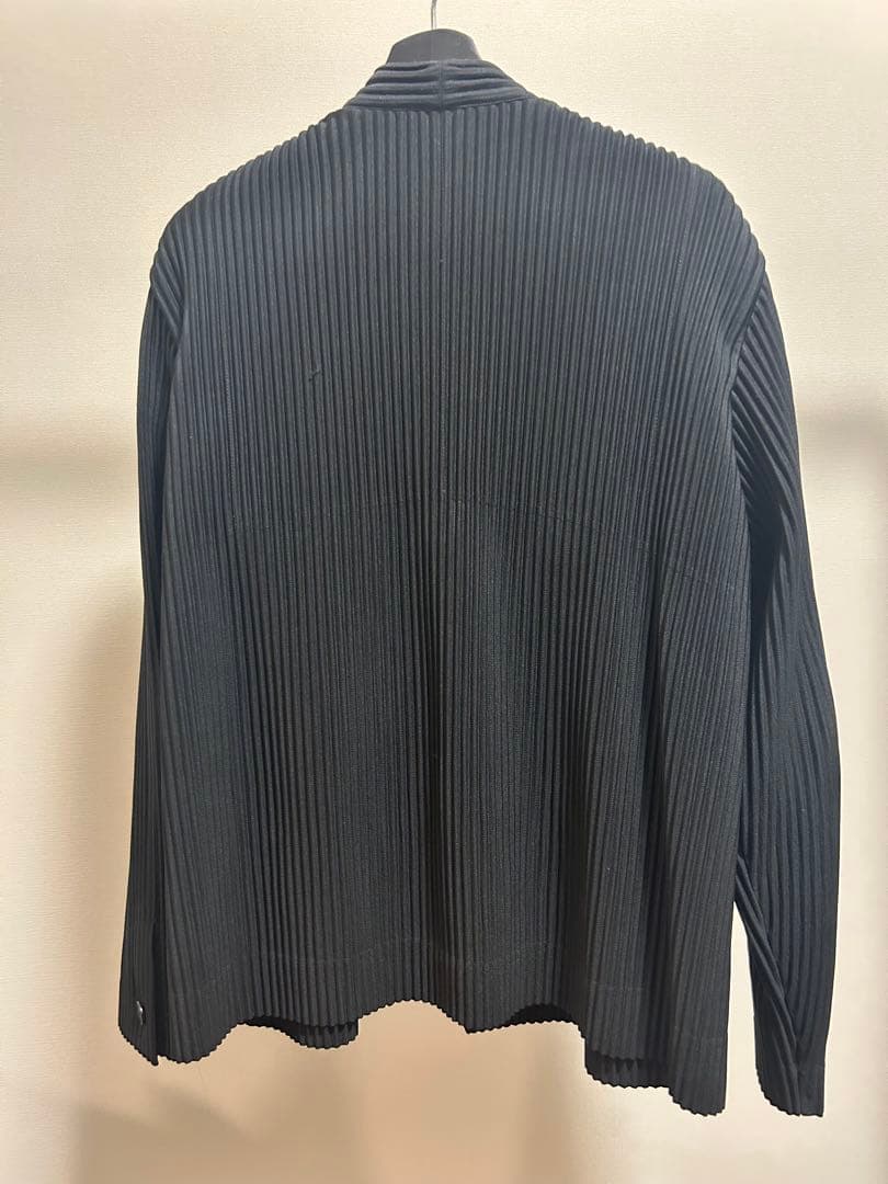 homme plisse issey miyake ノーカラージャケット 黒 3
