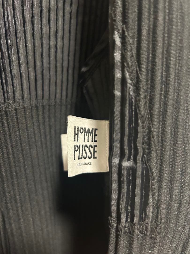 homme plisse issey miyake ノーカラージャケット 黒 3