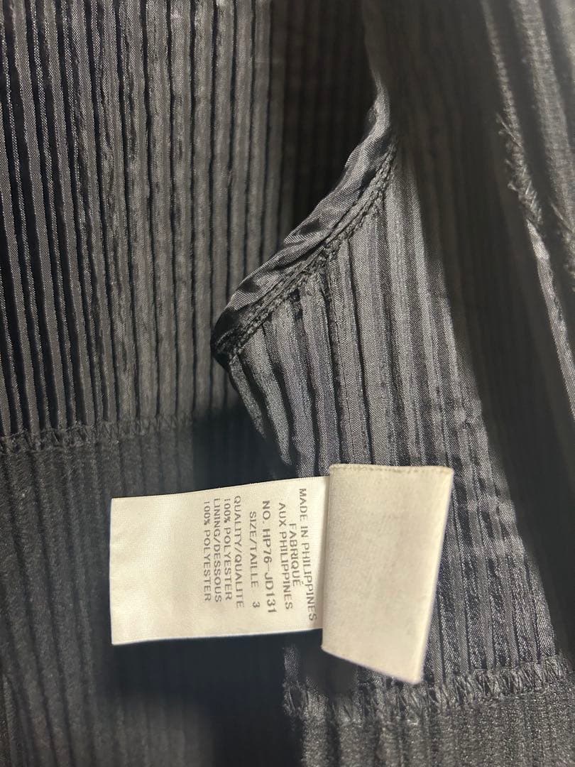 homme plisse issey miyake ノーカラージャケット 黒 3