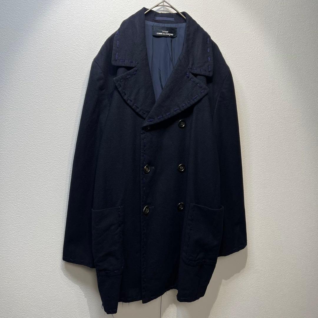 希少 90年製 トリコ コムデギャルソン 上質 ウール ステッチ ピーコート