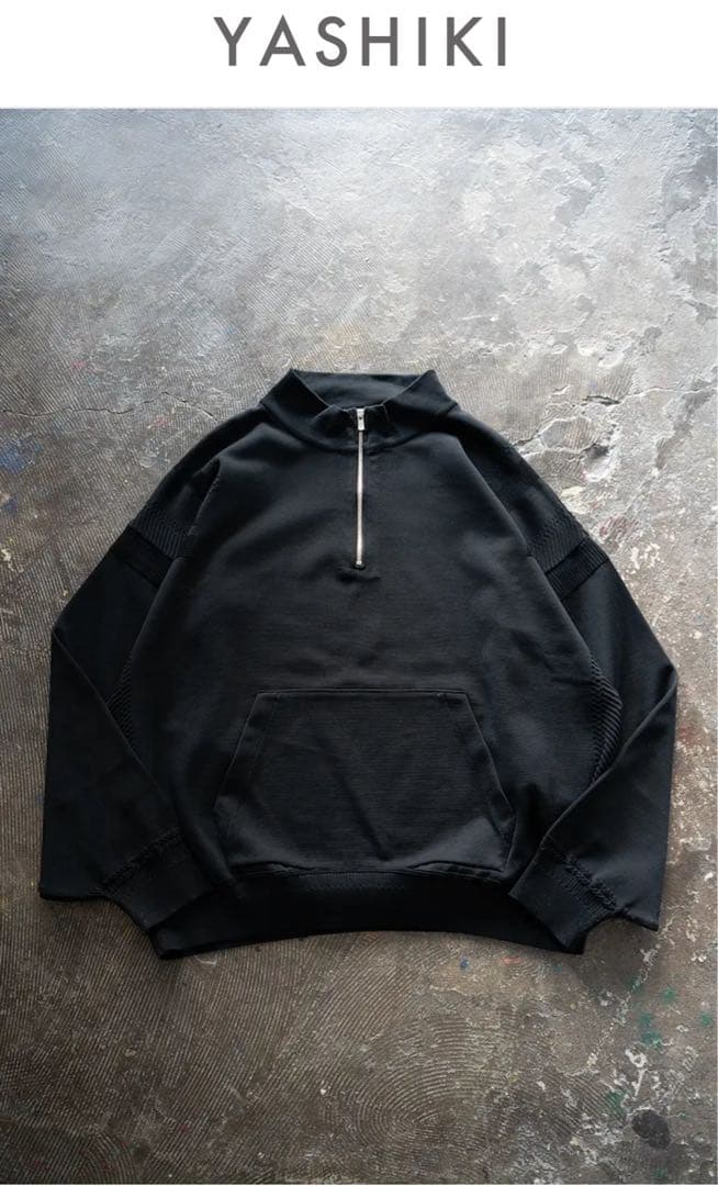 トップス YASHIKI Harukaze Half Zip Knit(BLACK)