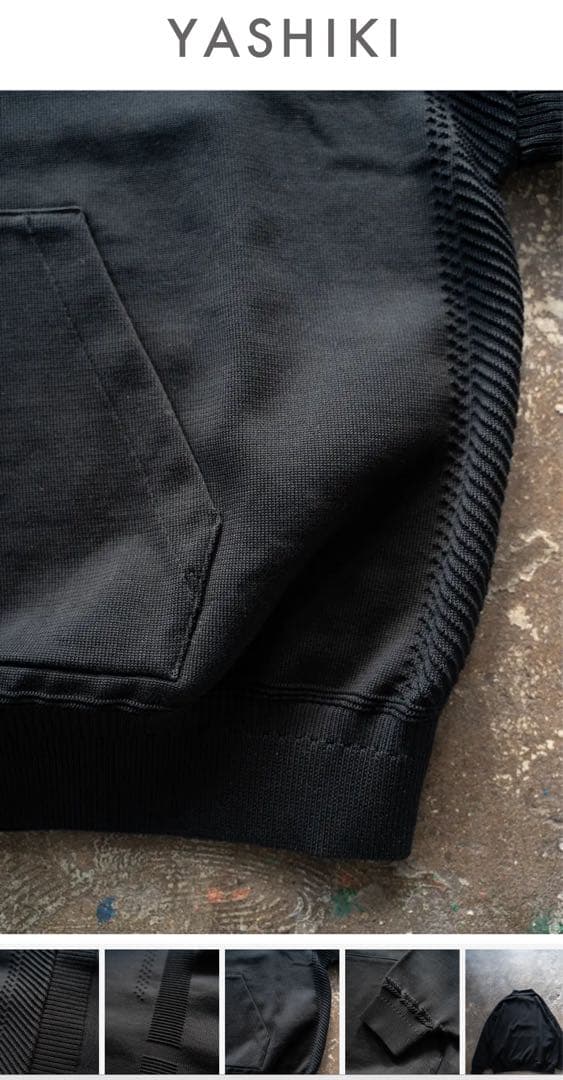 トップス YASHIKI Harukaze Half Zip Knit(BLACK)