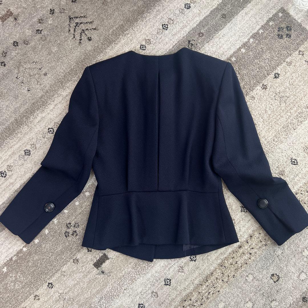 【美品】Dior ディオール　紺色　セットアップ　スカートスーツ　比翼ボタン