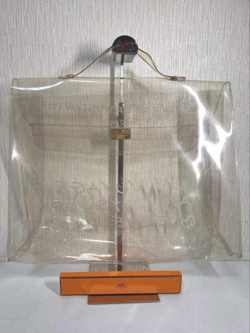 HERMES エルメス　ビニールケリー　ビジネスバッグ　ハンドバック　透明