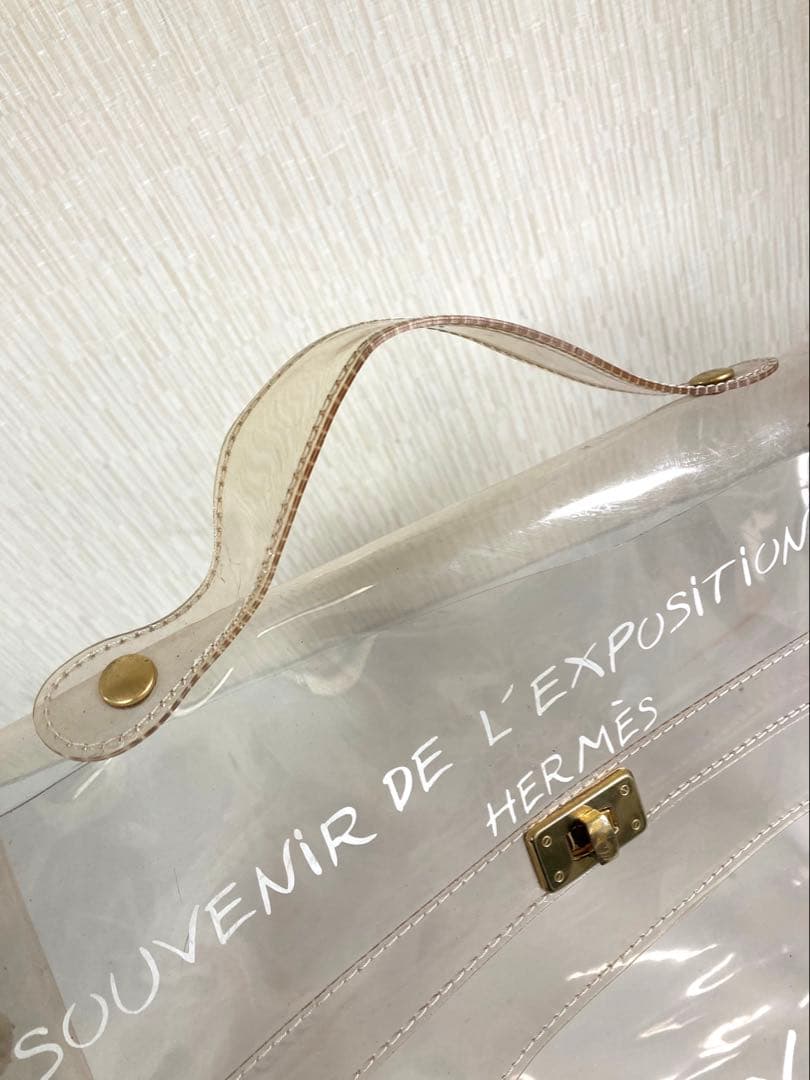 HERMES エルメス　ビニールケリー　ビジネスバッグ　ハンドバック　透明