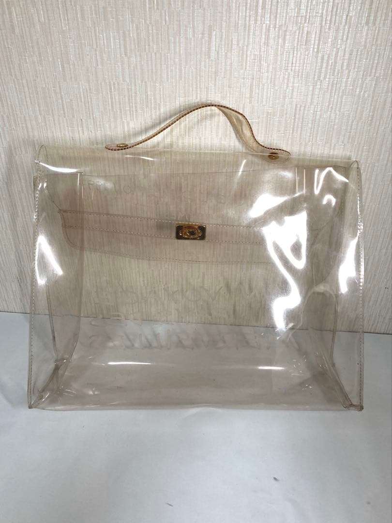 HERMES エルメス　ビニールケリー　ビジネスバッグ　ハンドバック　透明