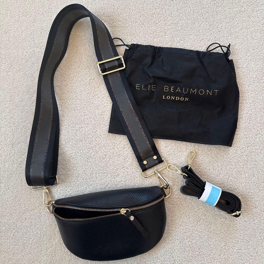 ELIE BEAUMONT エリー・ビューモント ブラックレザー ボディバッグ