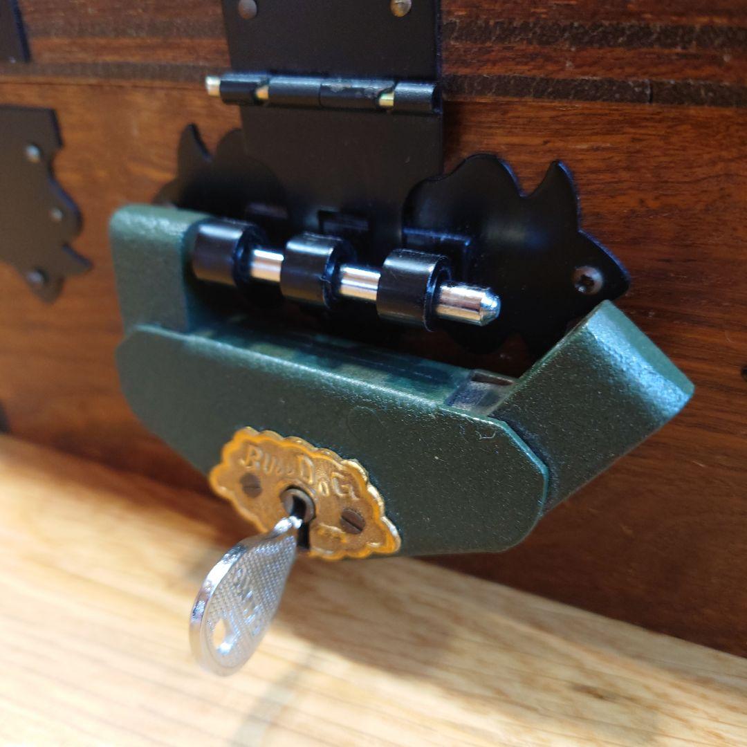 【アンティーク】千両箱型貯金箱？(錠前カギ付き)