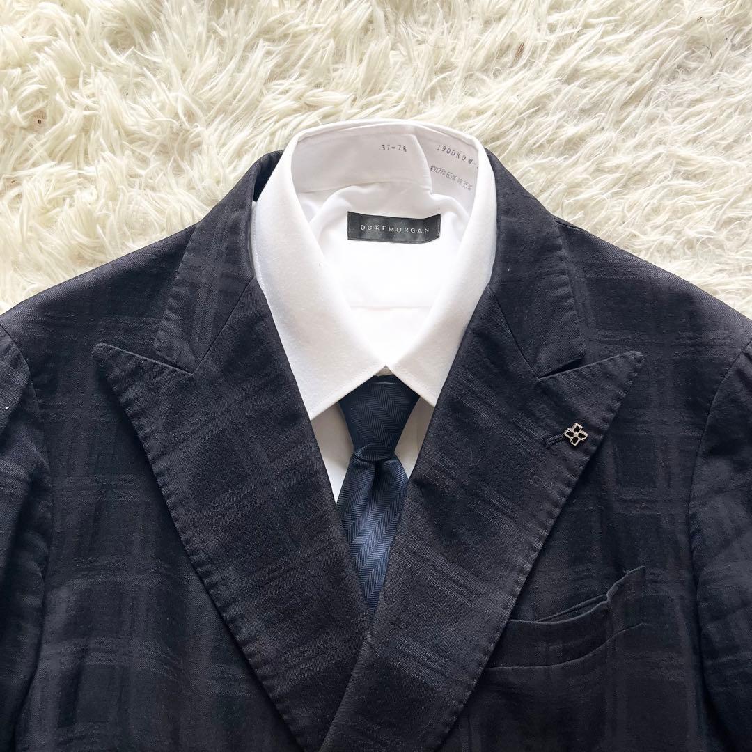 <良品>TAGLIATORE ネイビー ダブル コットン ジャケット サイズ48