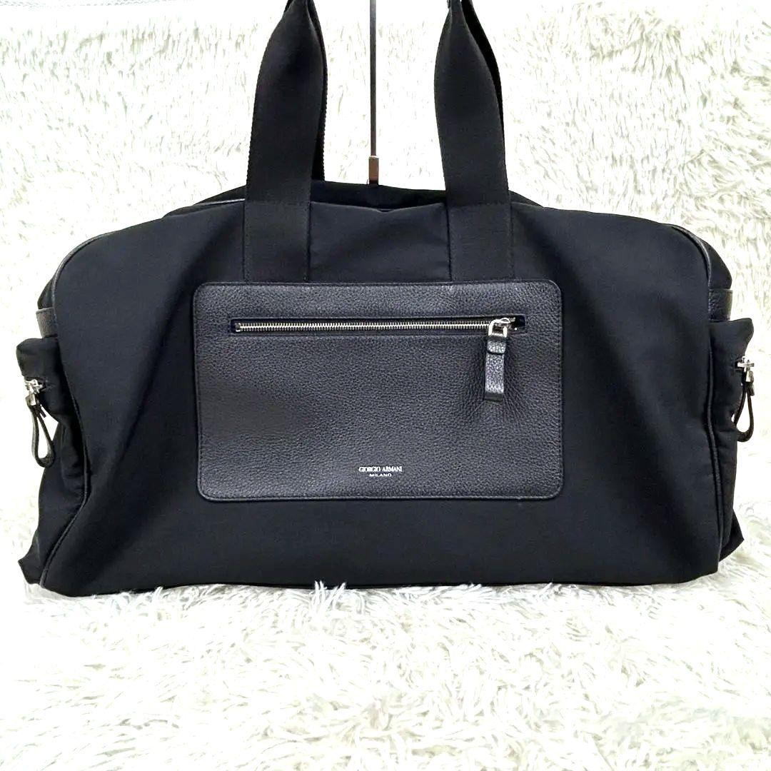 ほぼ新品GIORGIO ARMANI ボストンバッグ ブラック