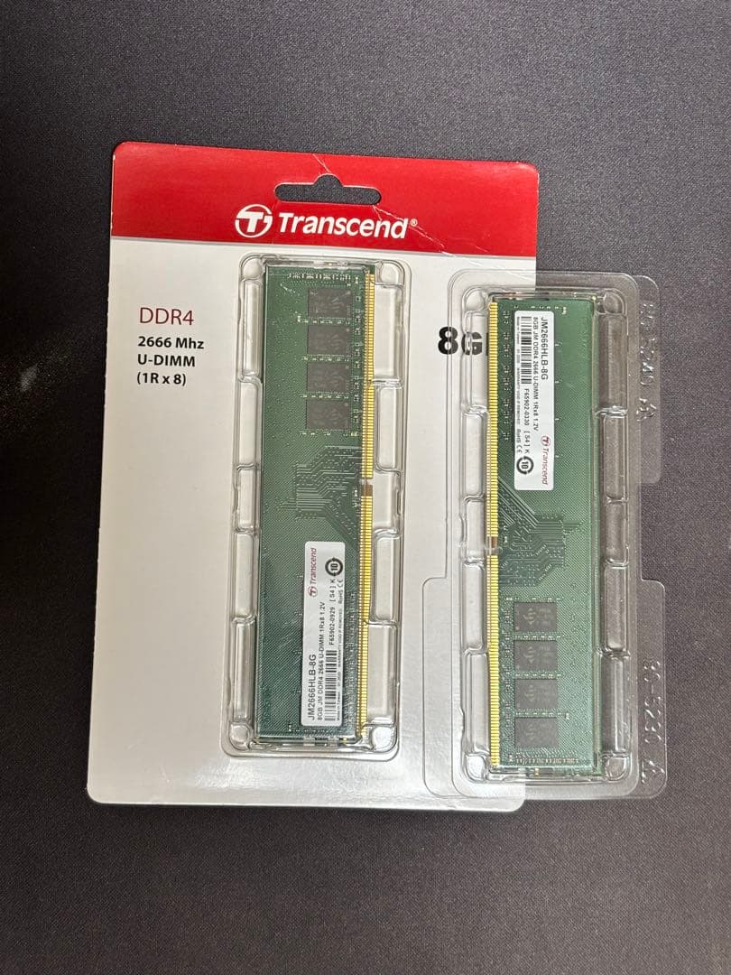 DDR4メモリー16GB 8GB2枚　動作確認済み