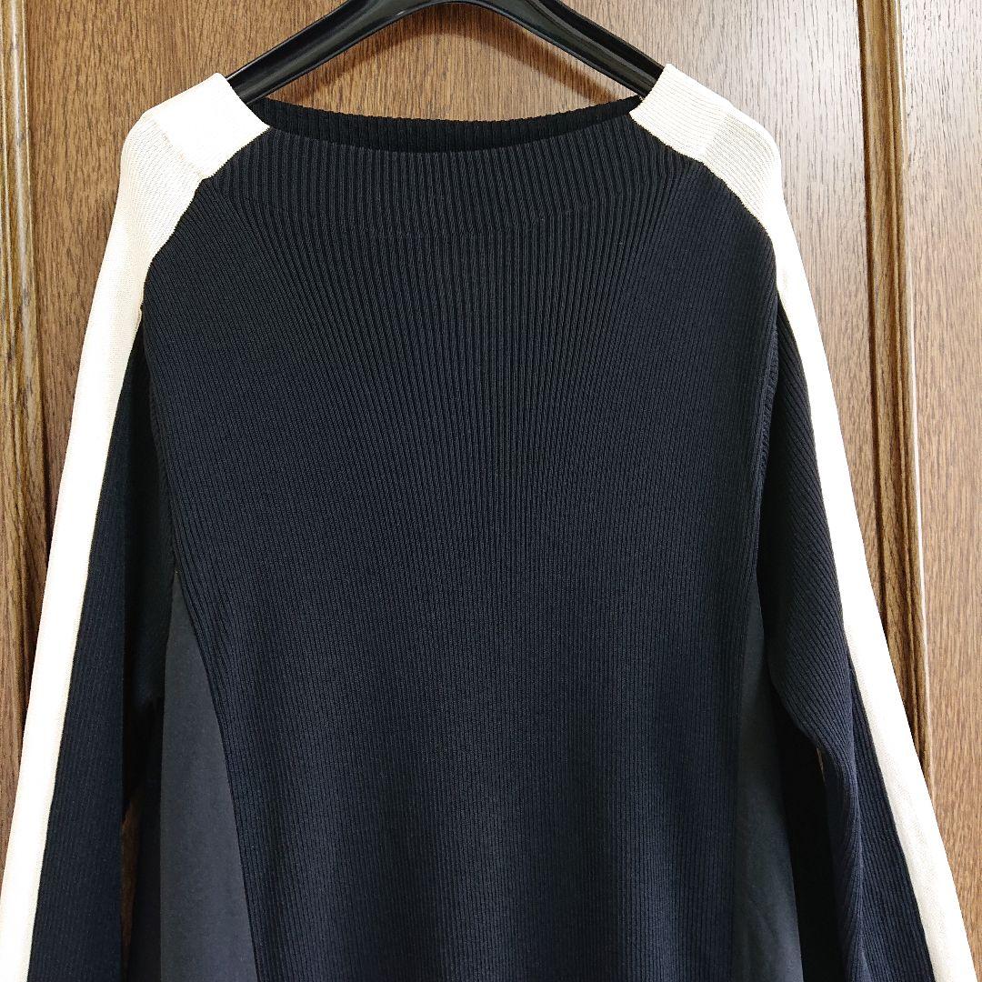 ❨新品❩ Vin 袖配色布帛ドッキングワンピース