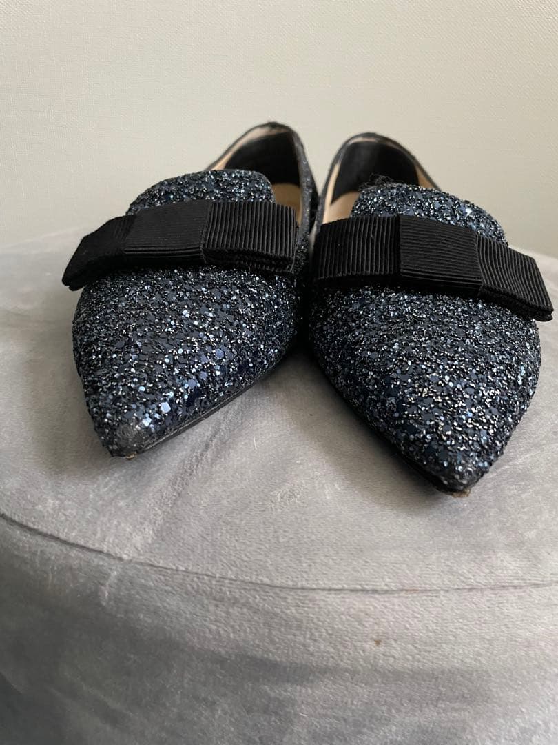 ジミーチュー グリッター フラットシューズ