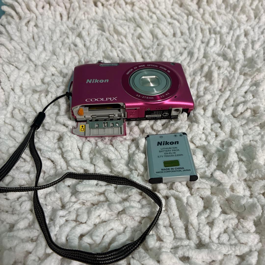 Nikon COOLPIX S3300 ピンク 動作確認済 純正バッテリ　充電器