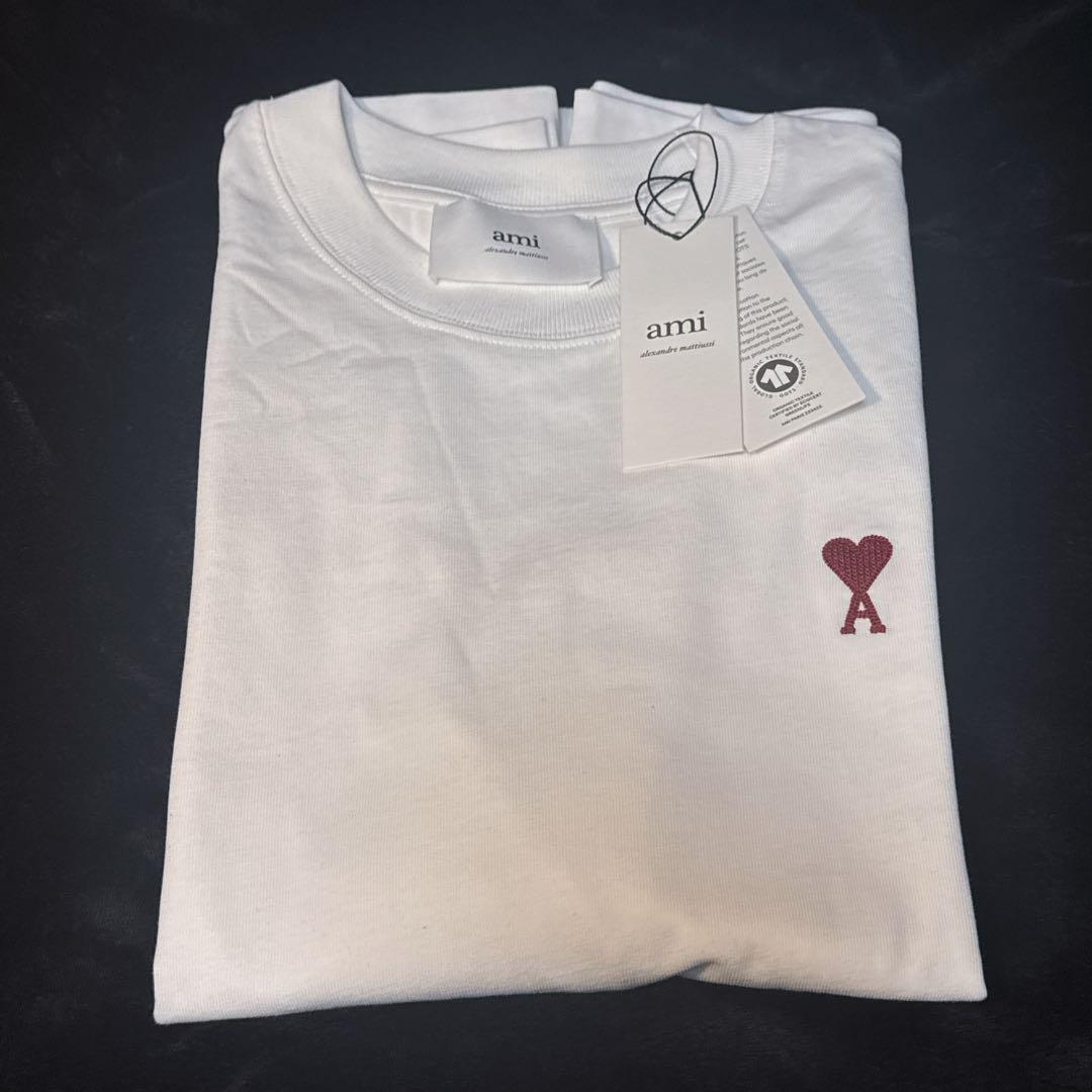 新品 ami paris アミパリス ハートロゴ uts205 726 ロングT