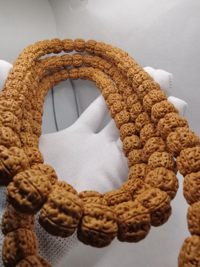 【高級品】文玩 形揃い ルドラクシャ 金剛菩提108数珠 念珠 14mm 超大玉