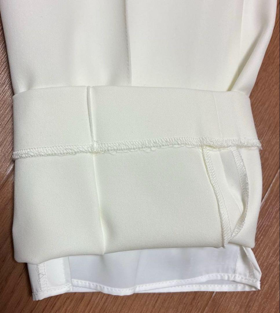 新品René ホワイトパンツ ウエストゴム ストレッチ ズボン白