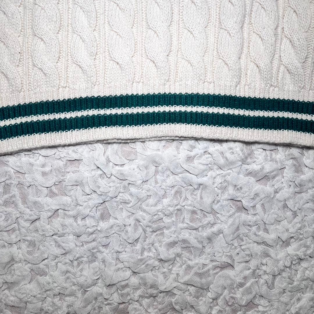 『大人気』　ポロバイラルフローレン　チルデンニット　カシミヤ混合　白　【M】