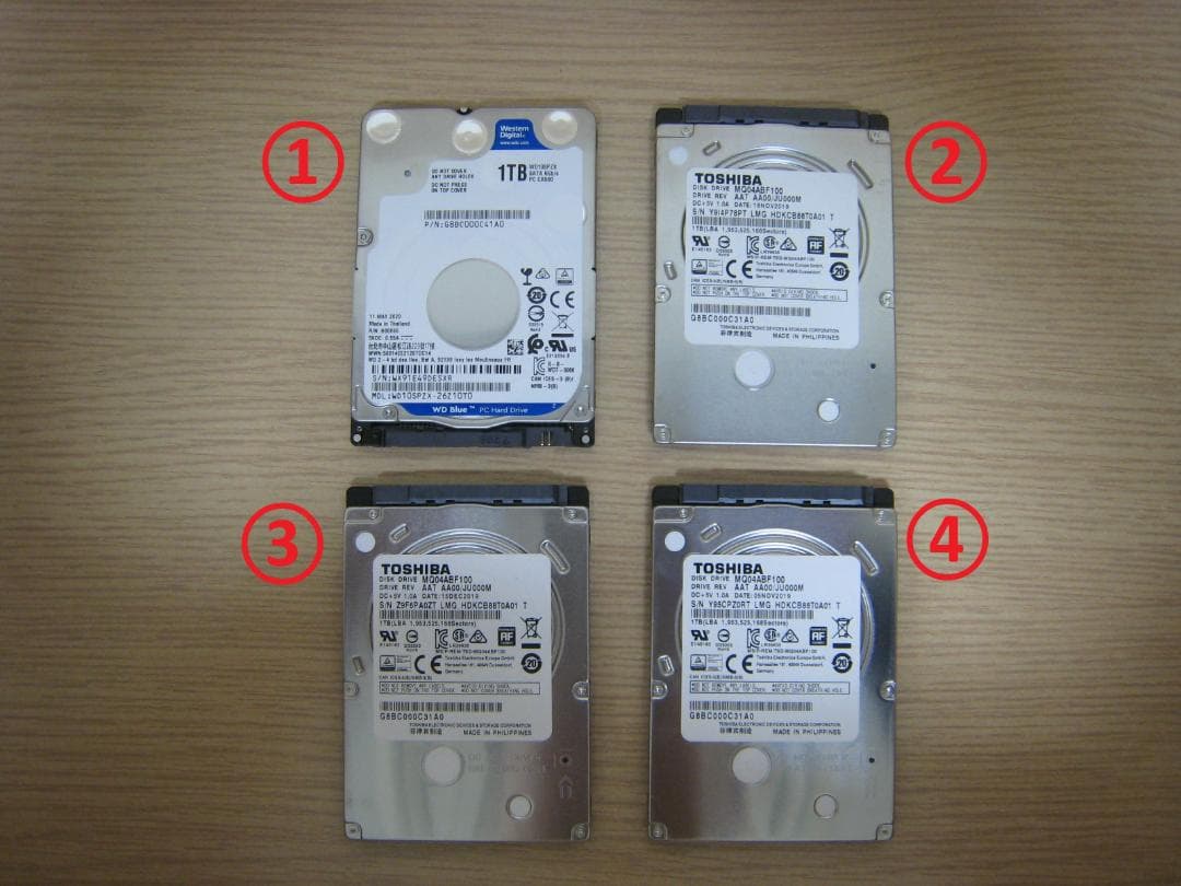 【2.5インチHDD 1TB】4個セット