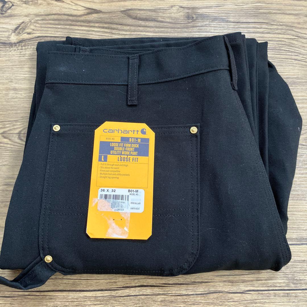 【にこにこ】Carhartt ブラック ワークパンツ 36 x 32
