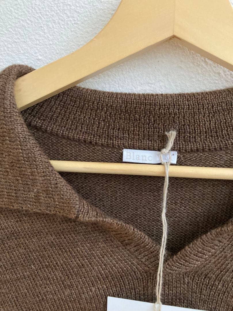 Blanc YM Wool Knit skipper Shirt サイズM