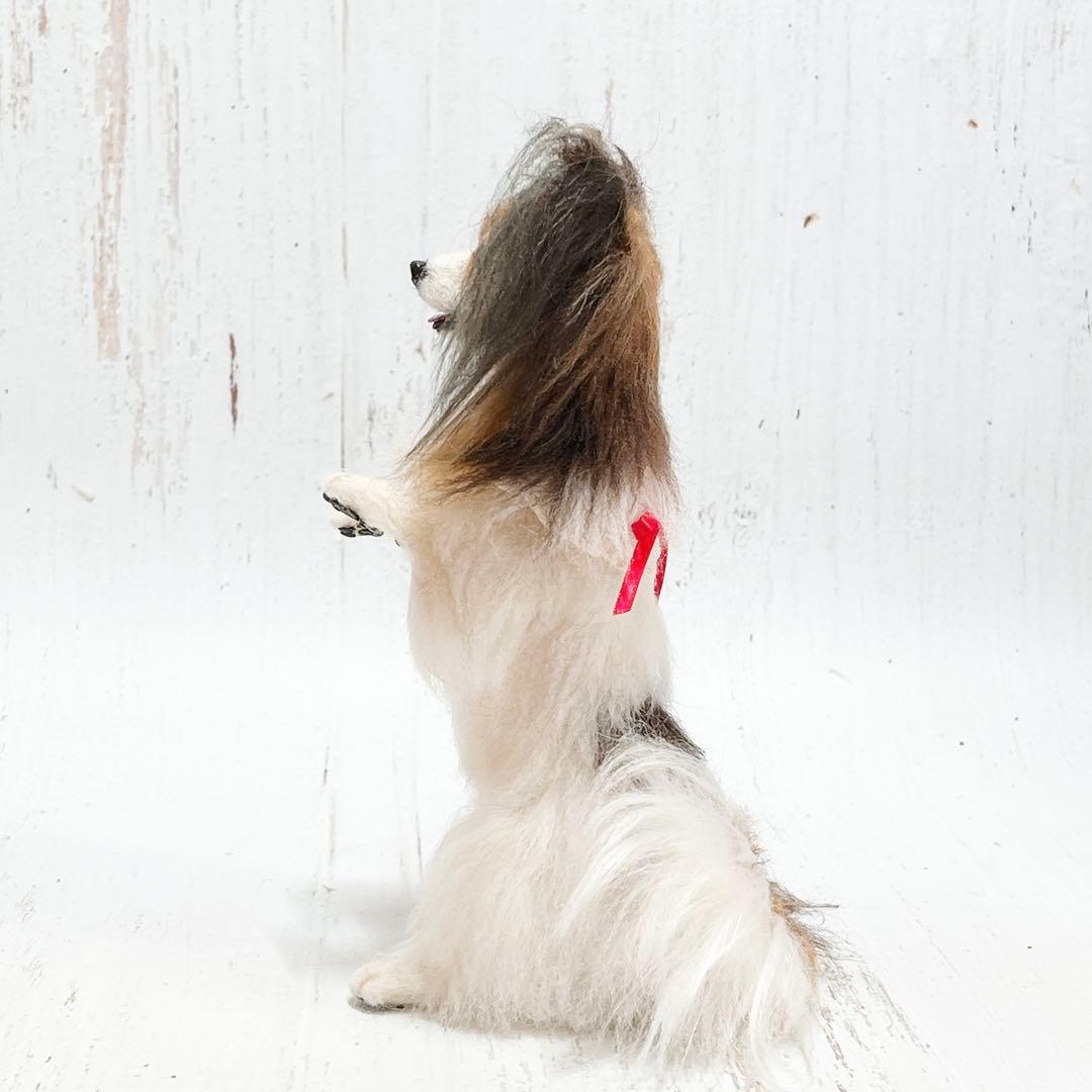 羊毛フェルト 犬 パピヨン
