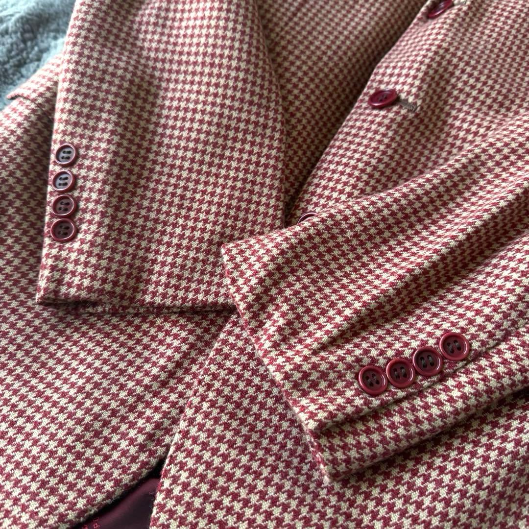 極美品 Kiton テーラードジャケット カシミヤ100% ハウンドトゥース