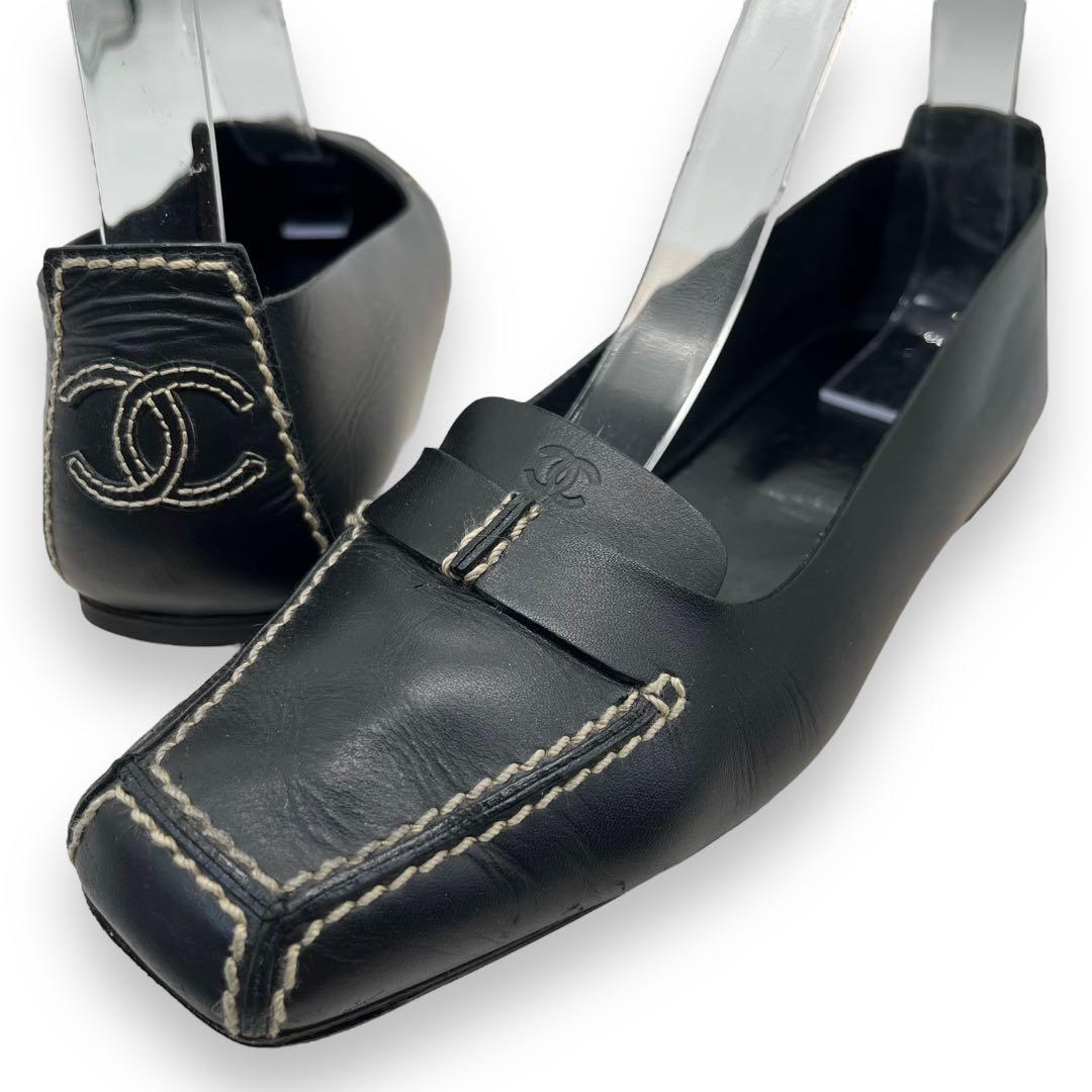 CHANEL シャネル ココマーク ステッチ ドライビングシューズ 24.0cm