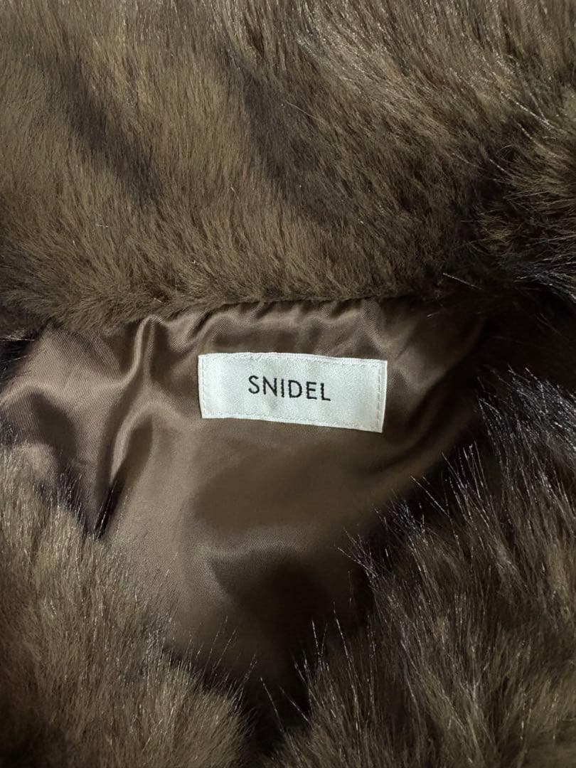 SNIDEL ファーショートコート　BROWN