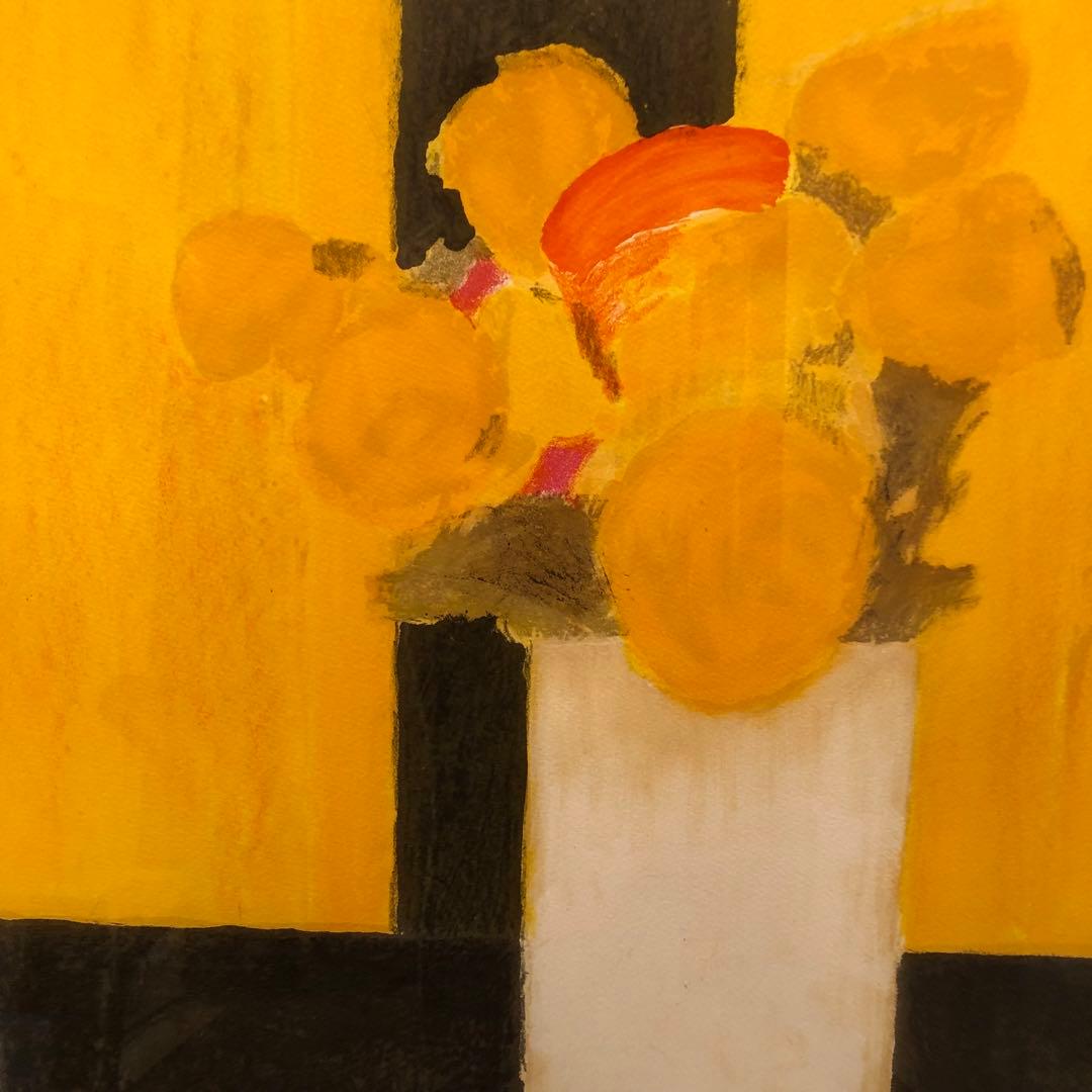 カトラン 「黒いテーブルクロスの上の夏の花束」 リトグラフ　作家直筆サイン入り