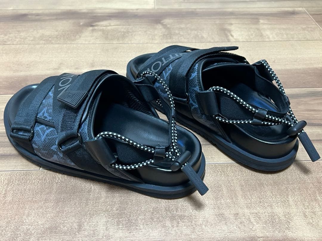 MSCS_004 LV ホノルルライン レザー×ファブリックサンダル サイズ7