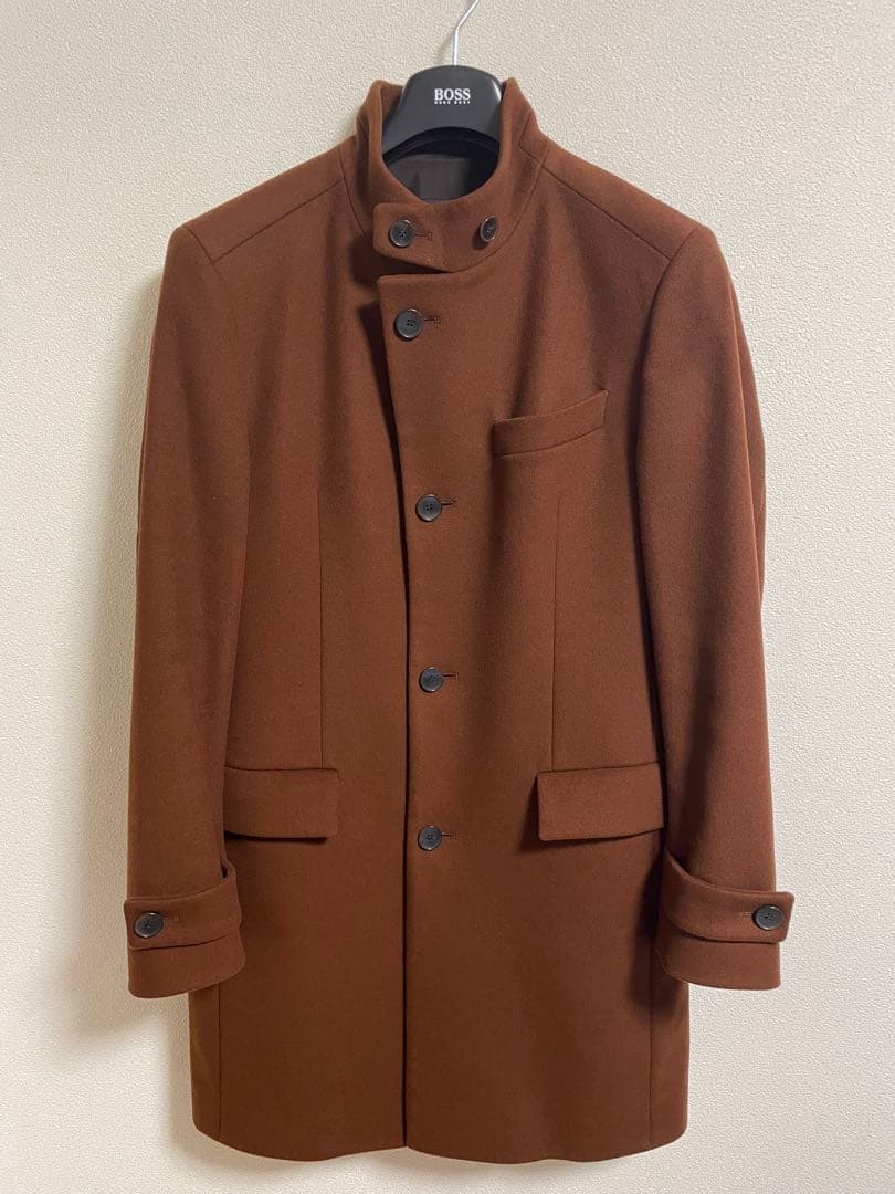 【ほんやべ】HUGO BOSS ブラウン ピーコート・ウールコート