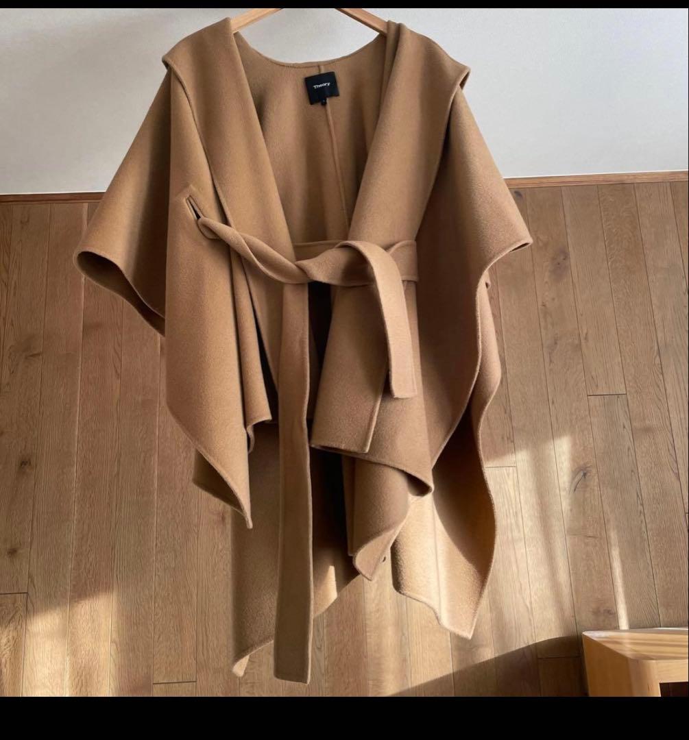 【美品】Theory セオリー ポンチョ ケープ コート　カシミヤmaxmara