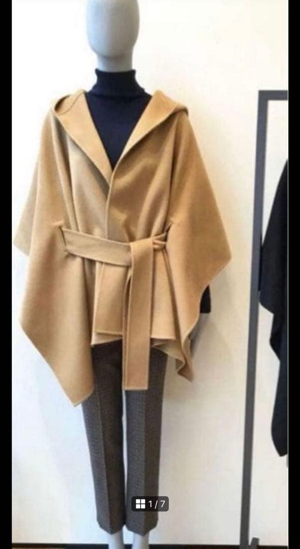 【美品】Theory セオリー ポンチョ ケープ コート　カシミヤmaxmara