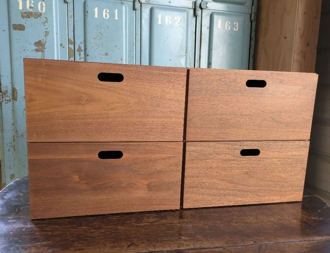 無印良品 スタッキングチェスト 引出し ウォールナット材　2段　棚