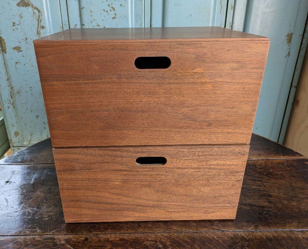 無印良品 スタッキングチェスト 引出し ウォールナット材　2段　棚