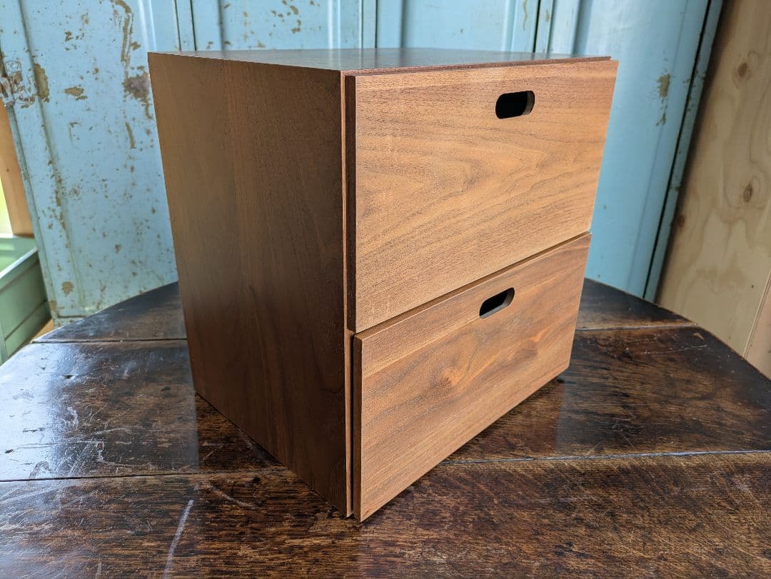 無印良品 スタッキングチェスト 引出し ウォールナット材　2段　棚