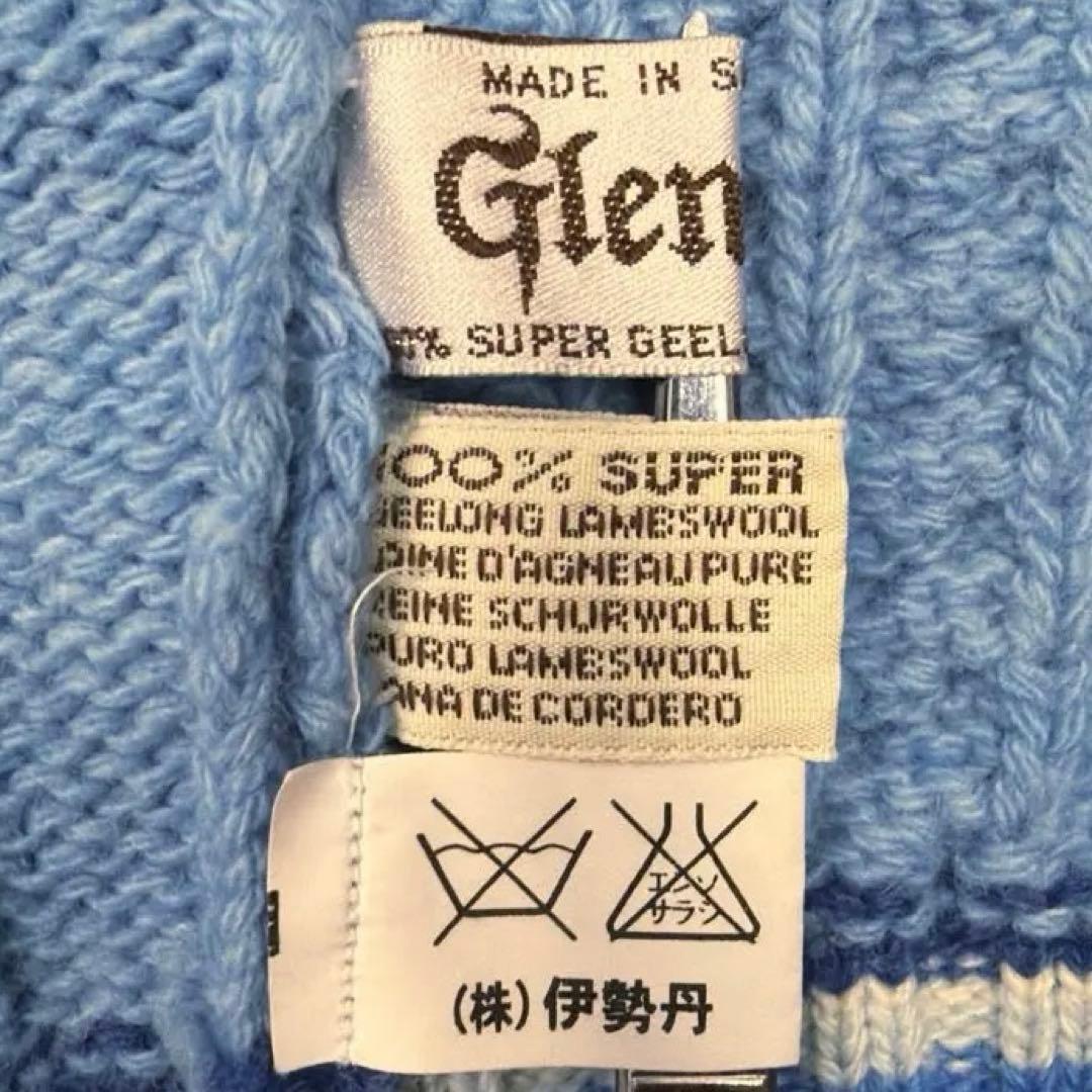 スコットランド製 Glenmac Vネック チルデンケーブルニット プルオーバー