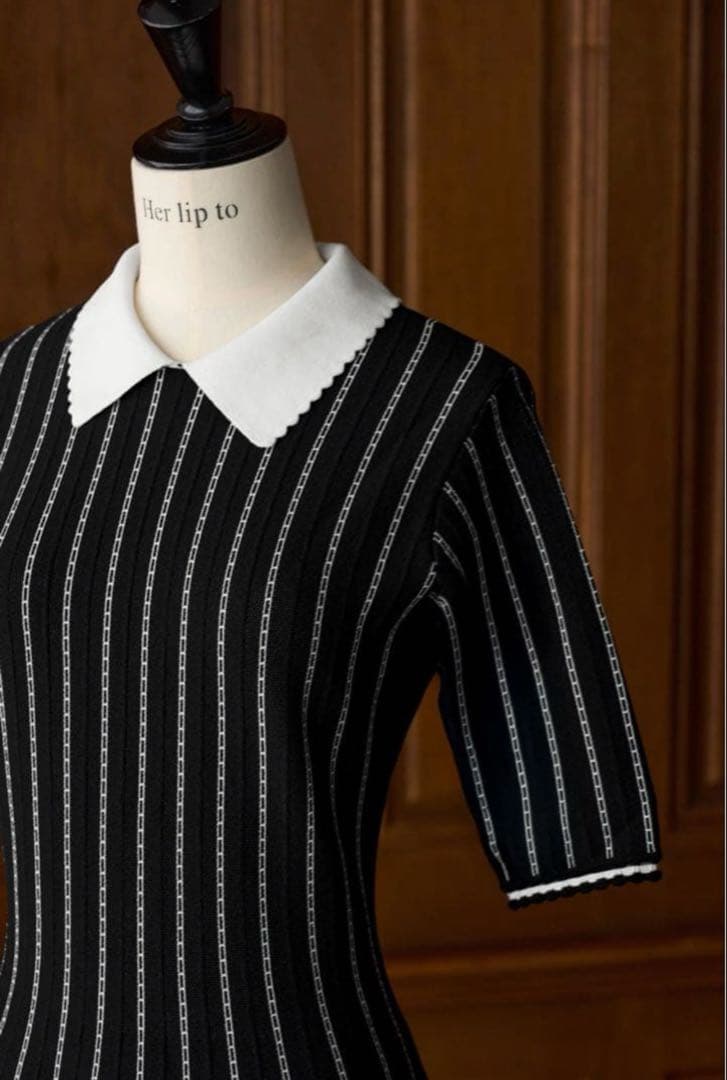 【最終お値下げ】Striped Jacquard Knit Dress