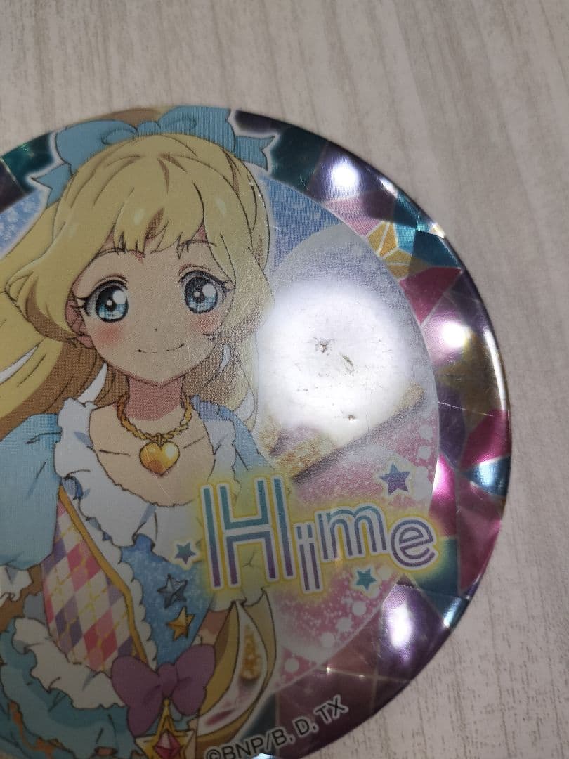 【傷あり】缶バッジ　白鳥ひめ　アイカツスターズ! 　グリッターガラポン　B賞