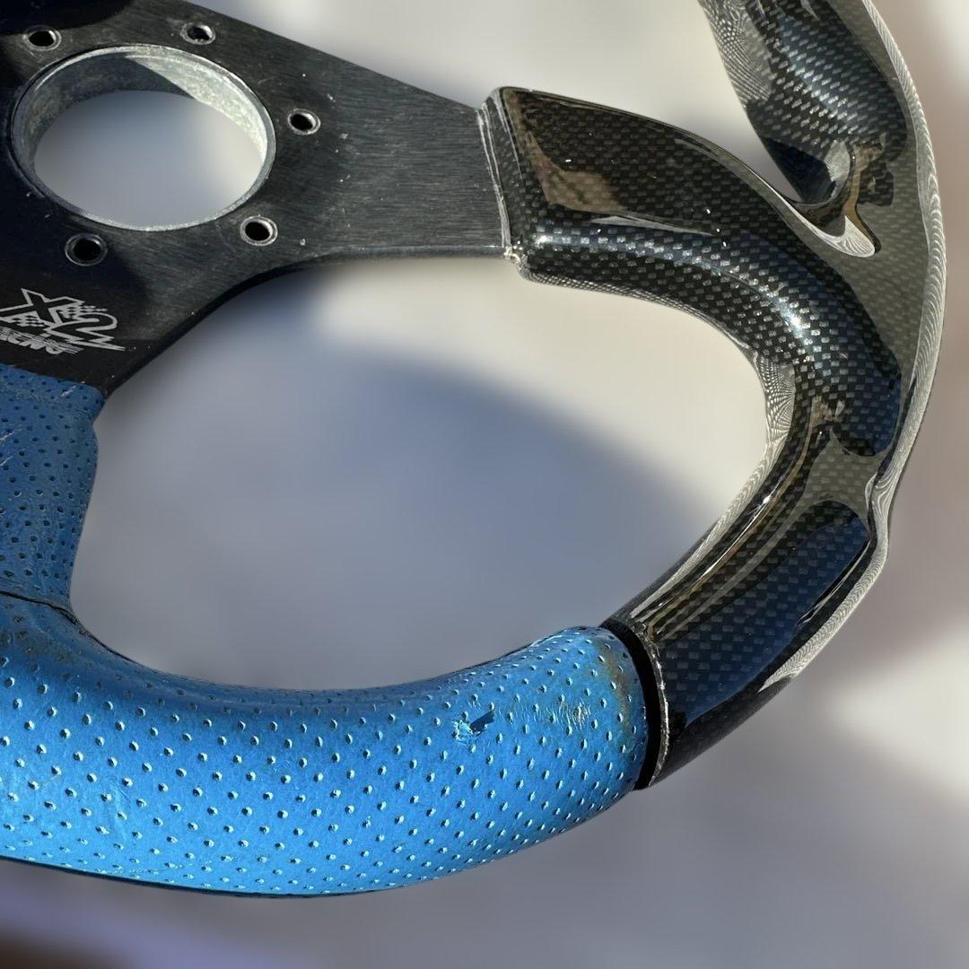 SimoniRacingX2ステアリングカーボンルックレザーステアリングホイール